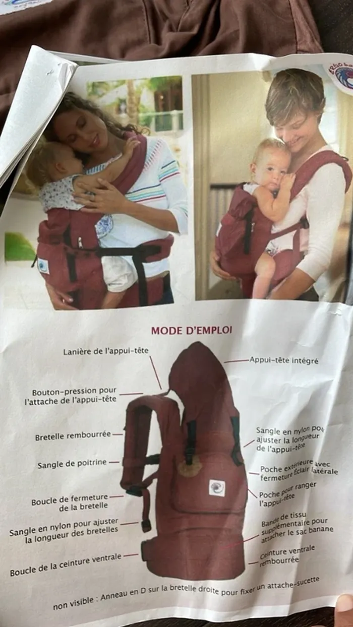 Porte-bébé Ergobaby Original + Coussin bébé nouveau-né – Coloris chocolat 🍫 - photo numéro 3