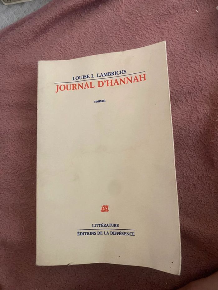 Journal d’Hannah – Louise L. Lambrichs 1993
