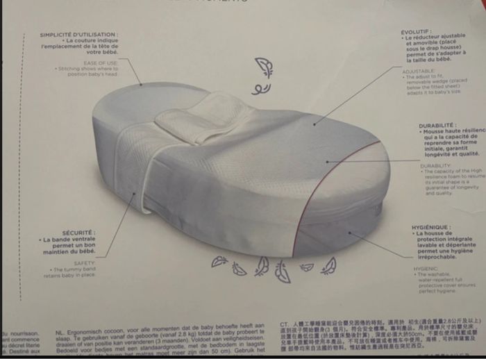 Cocoonababy® Red Castle 0-3 mois 👶 nid ergonomique bébé + drap housse blanc, made in France - photo numéro 3