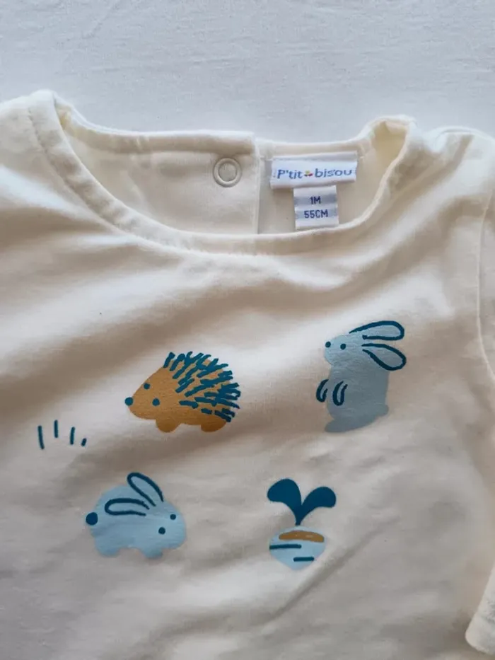 Pyjama molleton Ptit bisou 1 mois - photo numéro 3