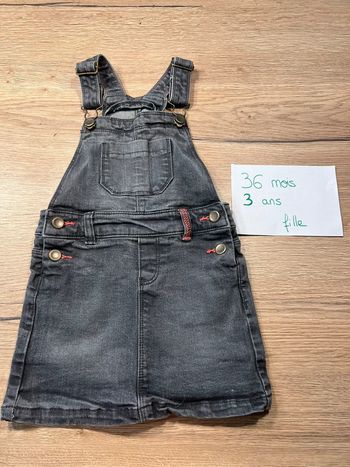 Salopette jean grise