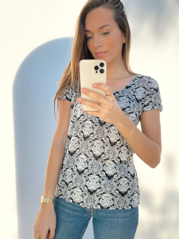 Tee shirt manches courtes à motifs Naf Naf - photo numéro 8