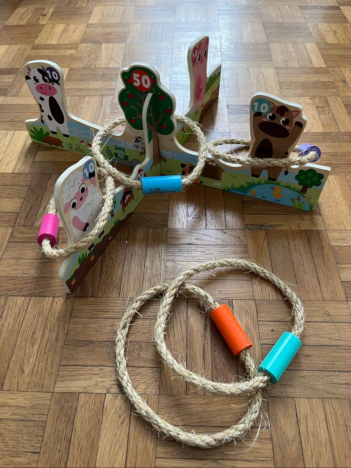 Set de lancer d’anneaux Animaux en bois - photo numéro 6