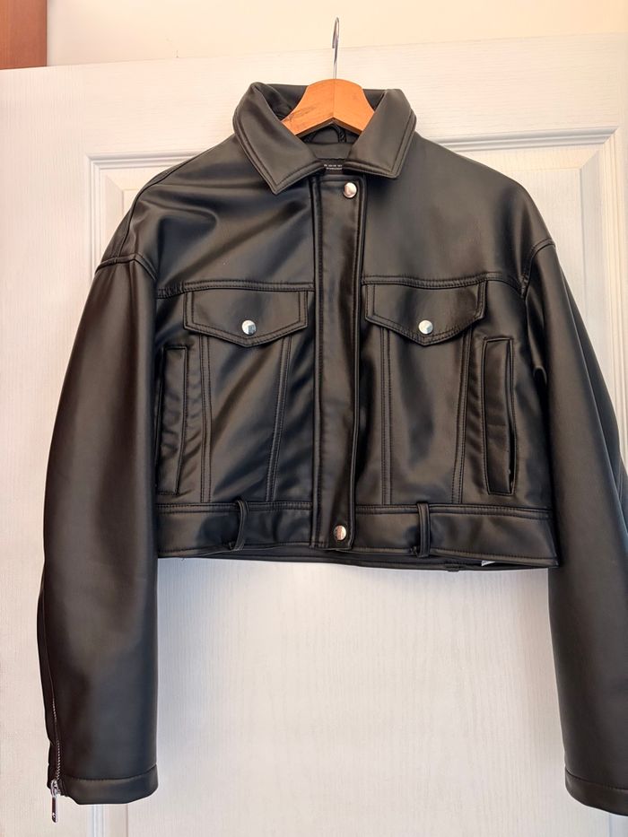 Veste en cuir Zara