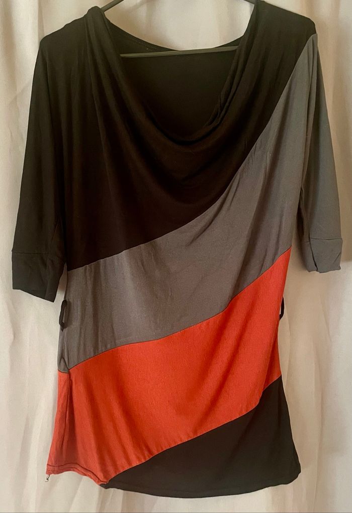 Haut rayé tricolore manches  3/4