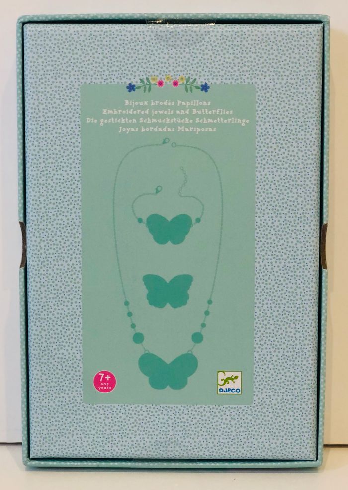 NEUF DJ06672 Djeco bijoux brodés papillons coffret parure collier bracelet broche 6 ans lot SOP77 - photo numéro 4