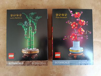 Neuf - Lot de 2 Lego Botanicals - 10344 et 10369 - Le bambou de la chance - Les fleurs de prunier