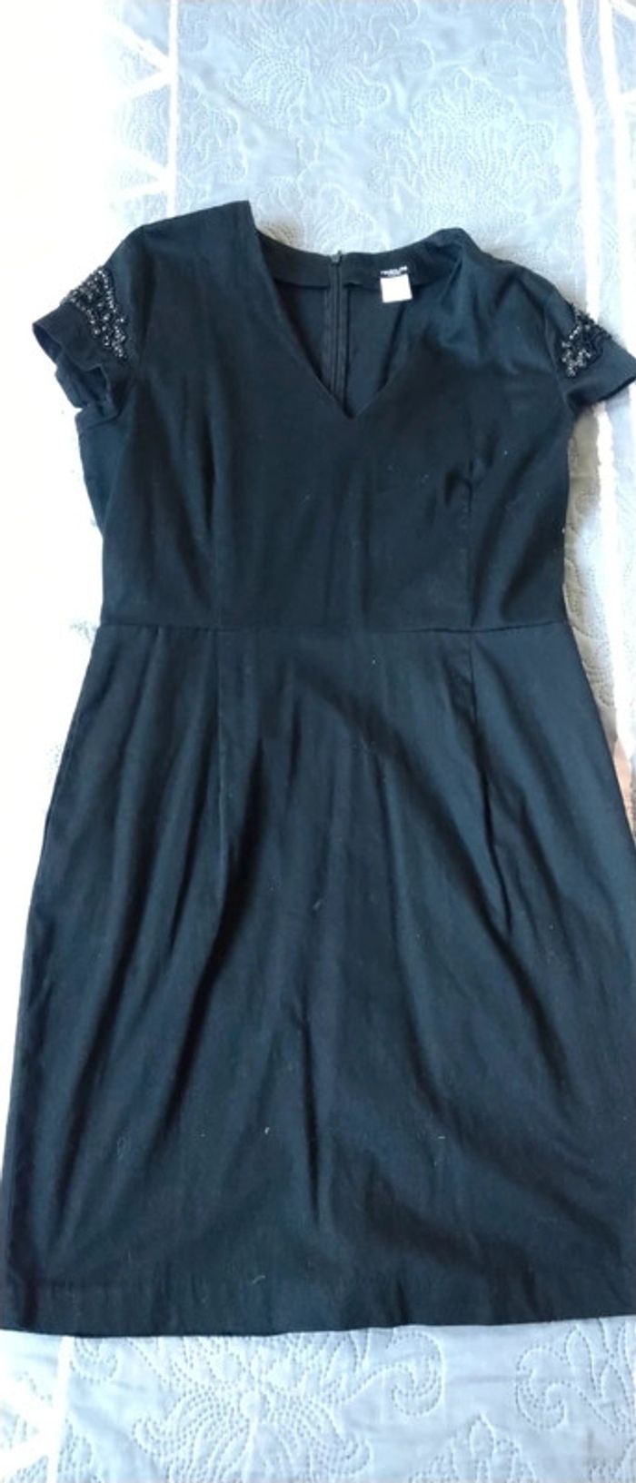 Robe de fêtes noire avec perles femme 44 la redoute - photo numéro 3