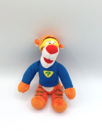Peluche doudou tigre Tigrou super détective DISNEY tee-shirt bleu masque 18 cm