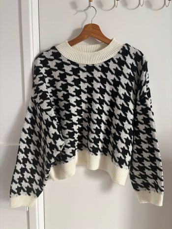 Pull court crème/noir S/M