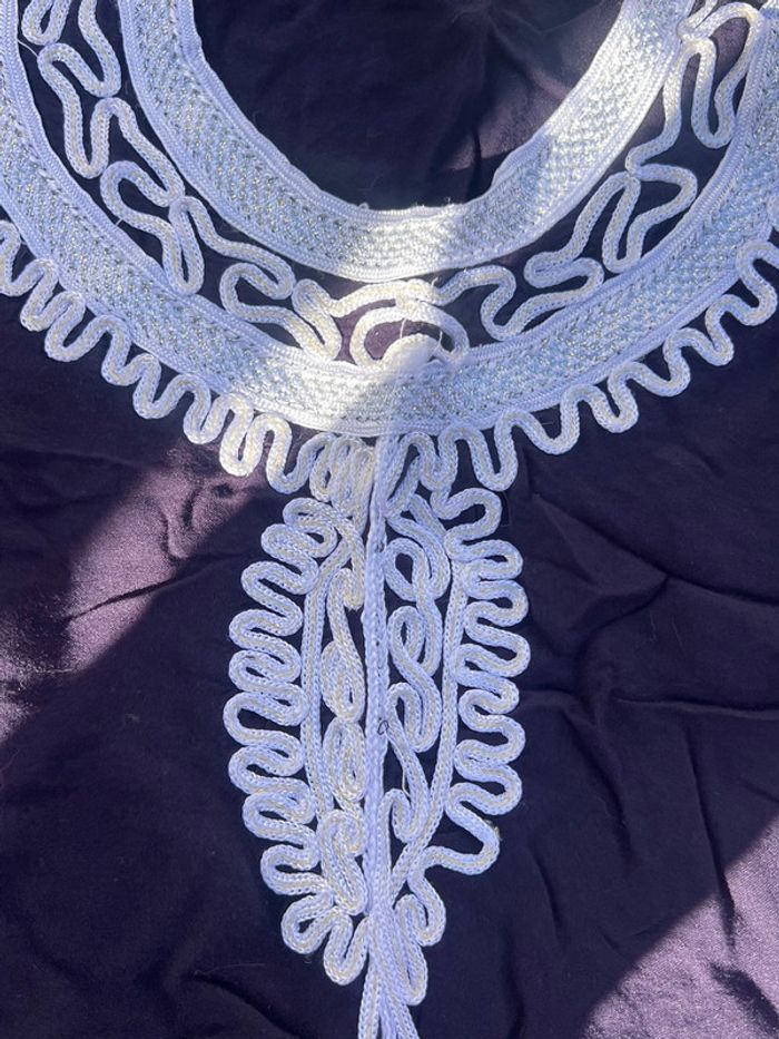Djellaba bleu marine et blanche taille 38 - photo numéro 2