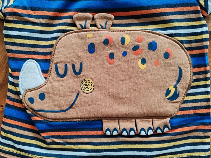 Tee shirt rayé manches courtes rhinocéros - photo numéro 2