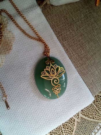 Collier pierre naturelle d'aventurine verte 💚.