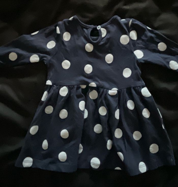 Robe bébé fille bleue et blanche - photo numéro 2