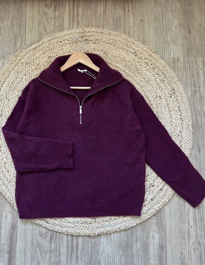 Gilet à zip bordeaux