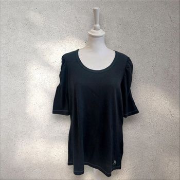 T-shirt manches courtes froncées noir taille L