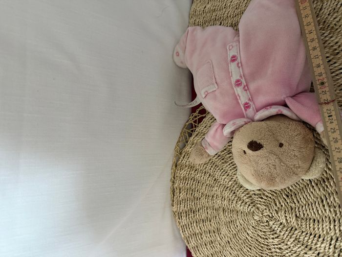 DOUDOU PELUCHE COROLLE OURS pyjama rose poche fleur - photo numéro 4