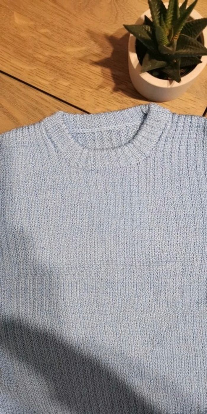 Pull fait main bleu 3 ans - photo numéro 3