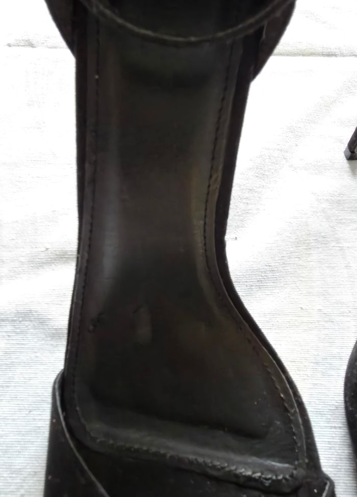 Truffle Collection Sandales Talons Suédine Noir Bon État 39 - photo numéro 10