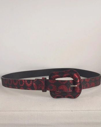 Ceinture brillante noire et rouge fête soirée disco pop danse