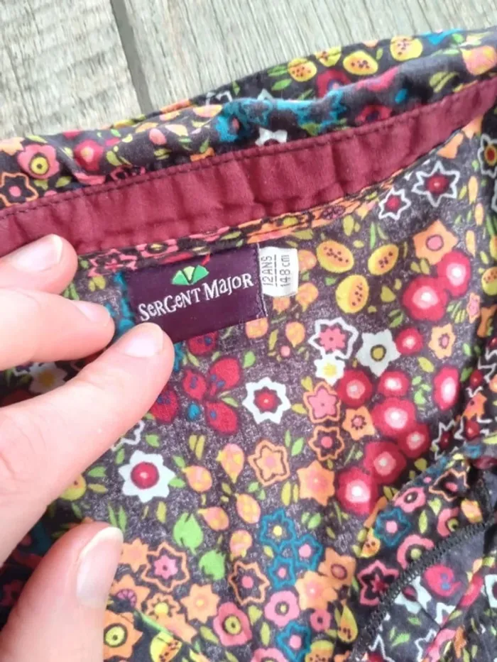 Jolie chemise manches courtes fille effet vintage Sergent Major 12 ans - photo numéro 2