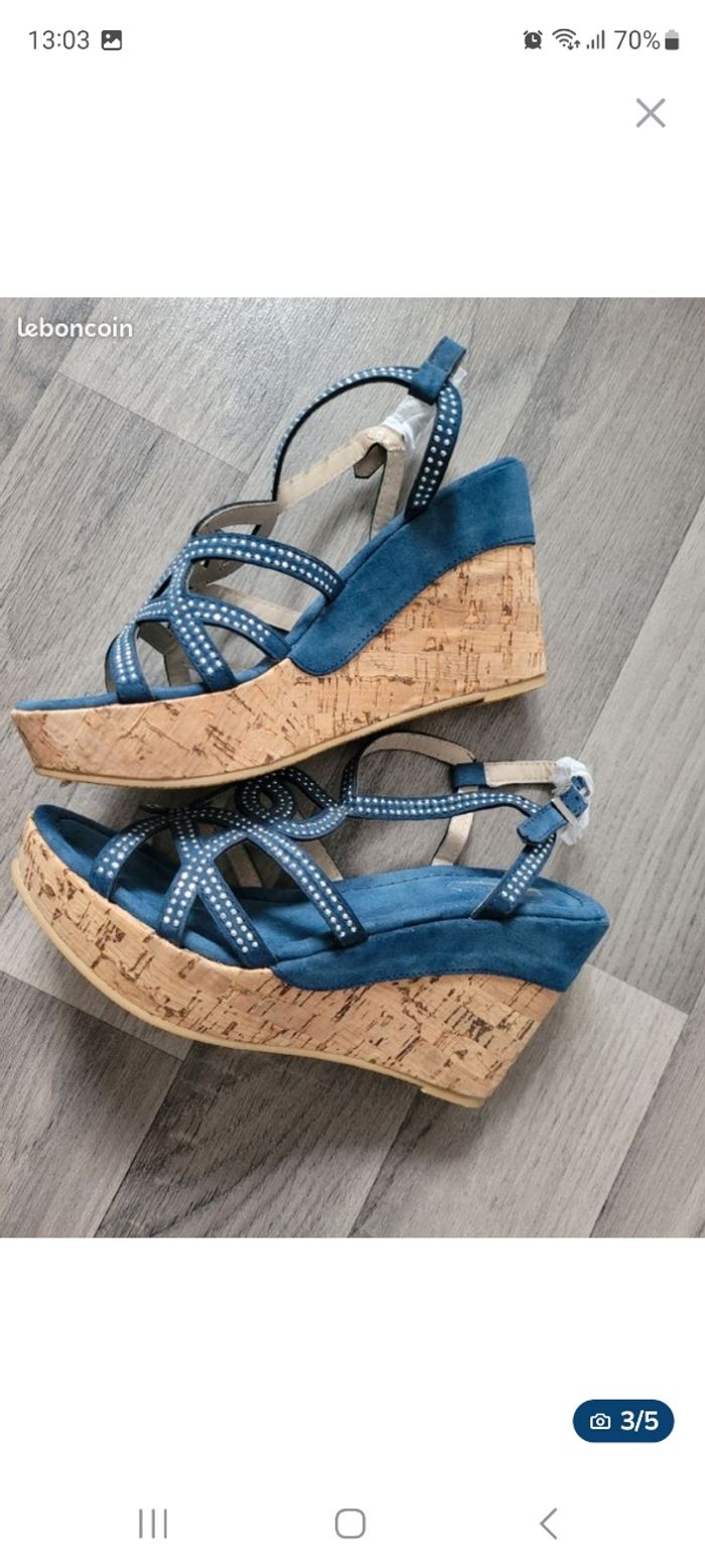 Paire de sandales compensé-Pointure 37 - photo numéro 3