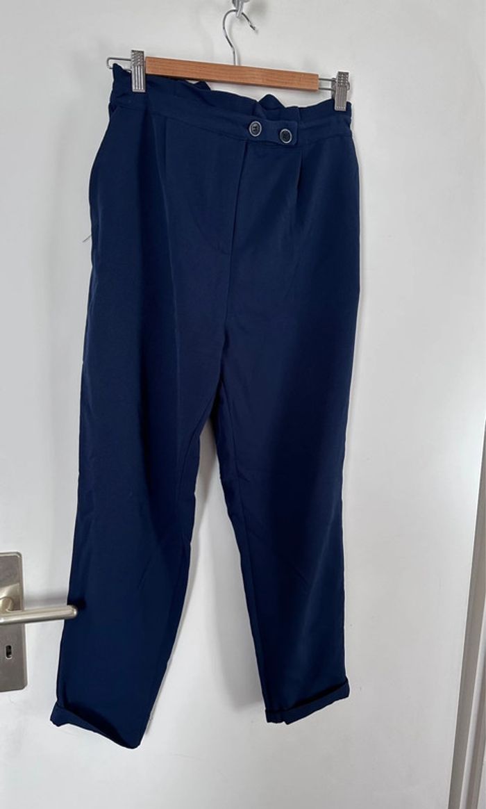 Pantalon chino bleu marine - Pull and Bear