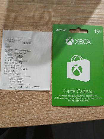Carte cadeau xbox