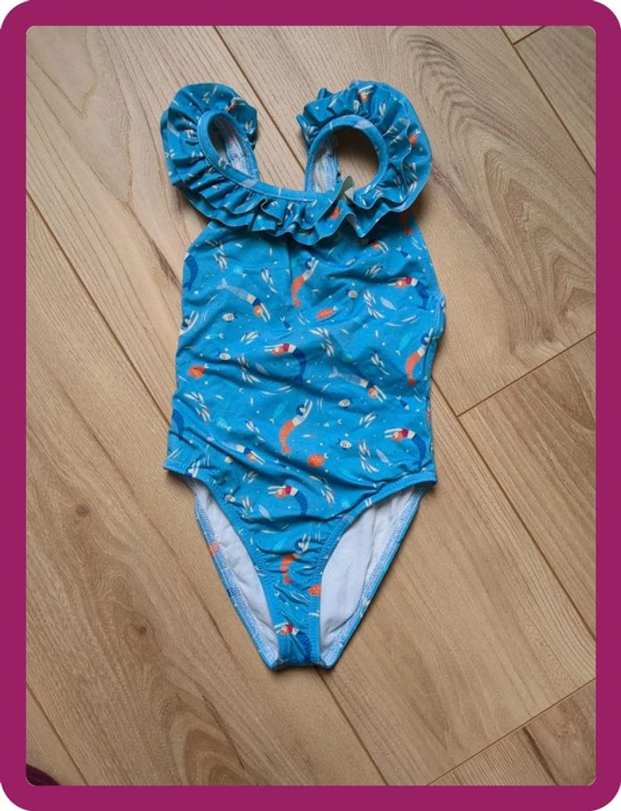 Maillot de bain une pièce à froufrou motif sirène Cyrillus 3 ans
