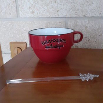 Bol faïence 500g Brasserie authentique & mélangeur verre soufflé