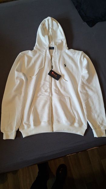 Gilet à capuche Ralph Lauren crème taille XL