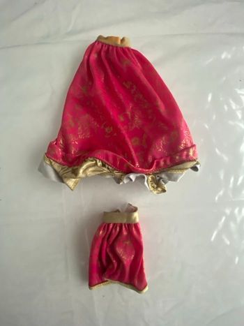 Lot de 2 Jupes Poupée - Rose Fushia & Motifs Dorés