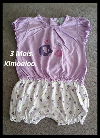 Ensemble fille lilas, Kimbaloo taille 3 mois