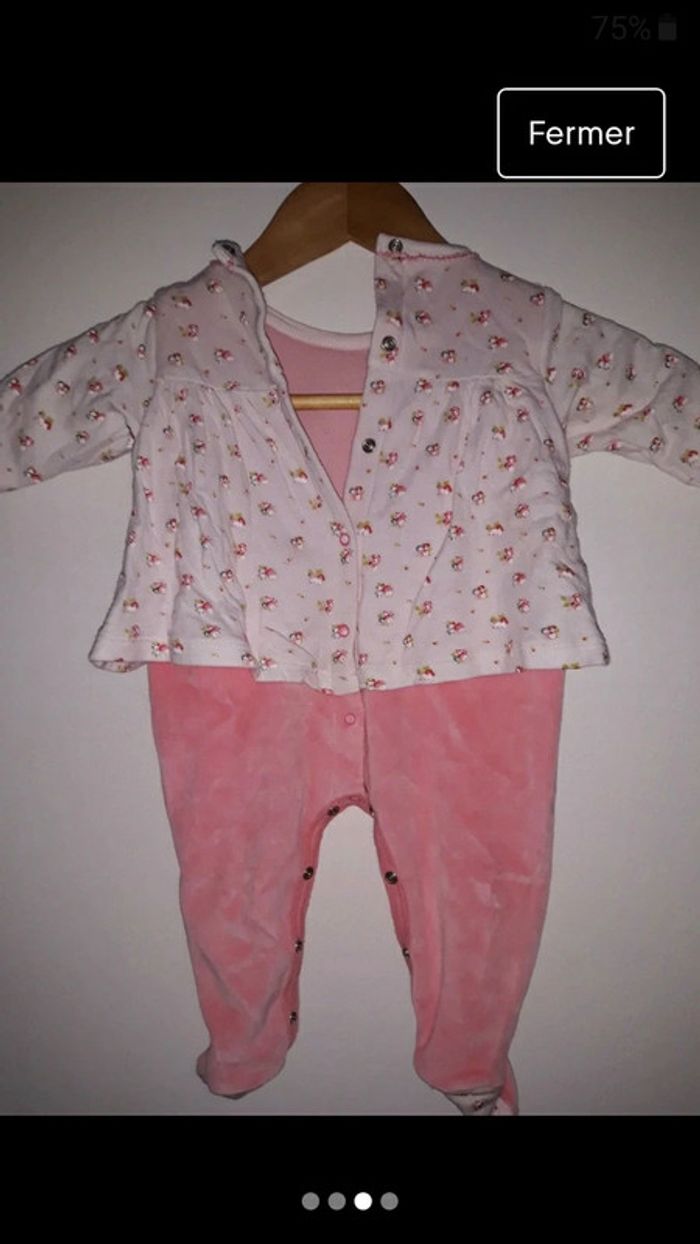 Pyjama petit bateau fille 6 mois - photo numéro 2
