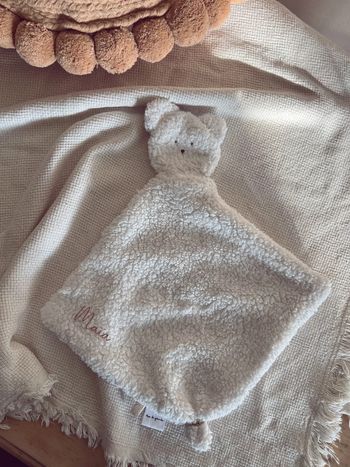 Doudou moumoute ourson prénom Maïa