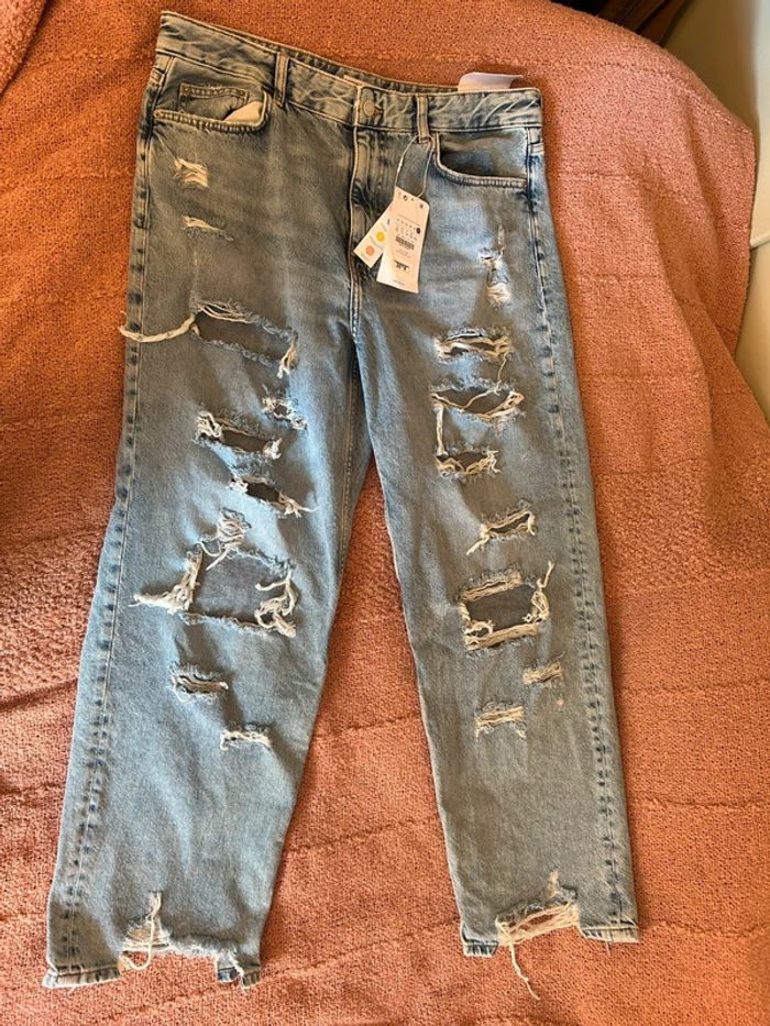 Jeans bleu clair effet déchiré • taille 42 - photo numéro 12