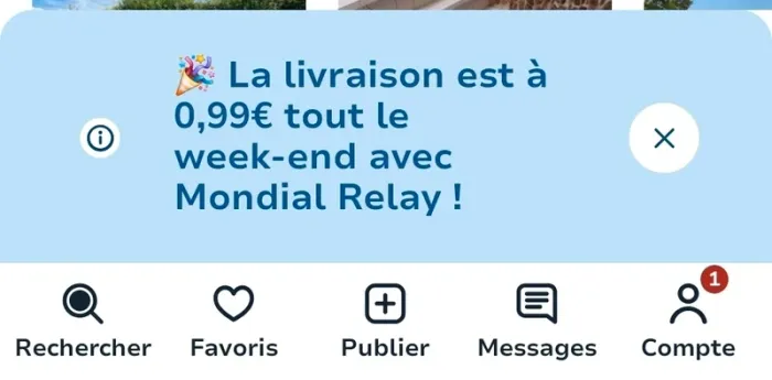 Frais de transport 0.99 centimes ce weekend