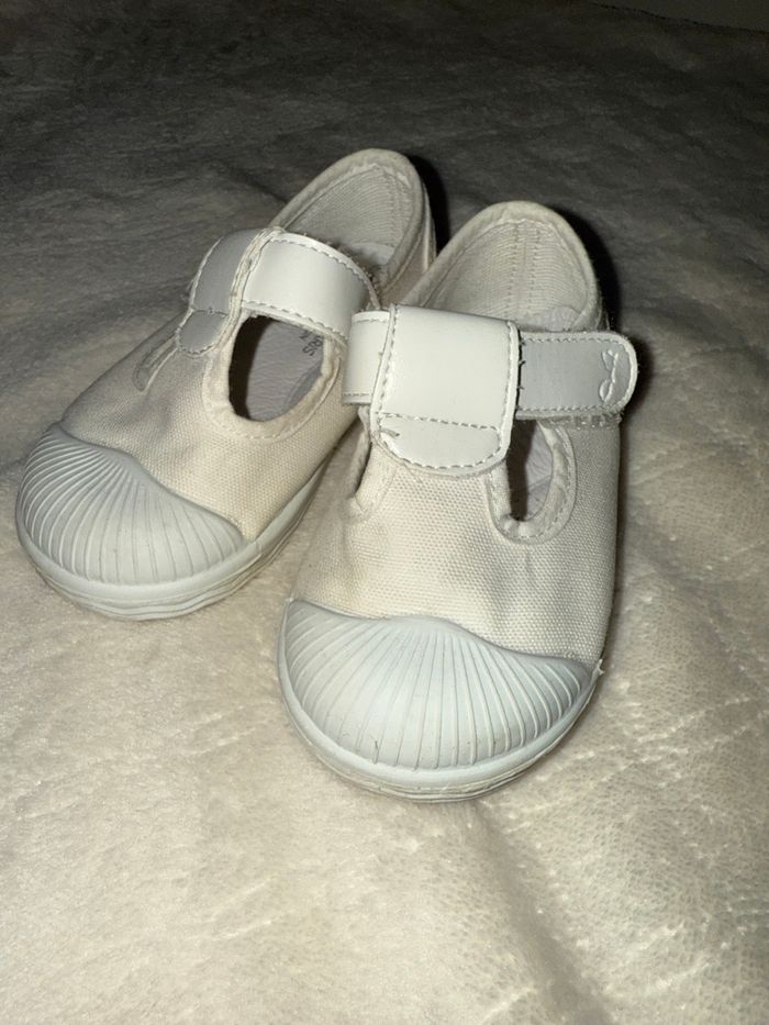 Sandales bébé en toile - blanc jacadi