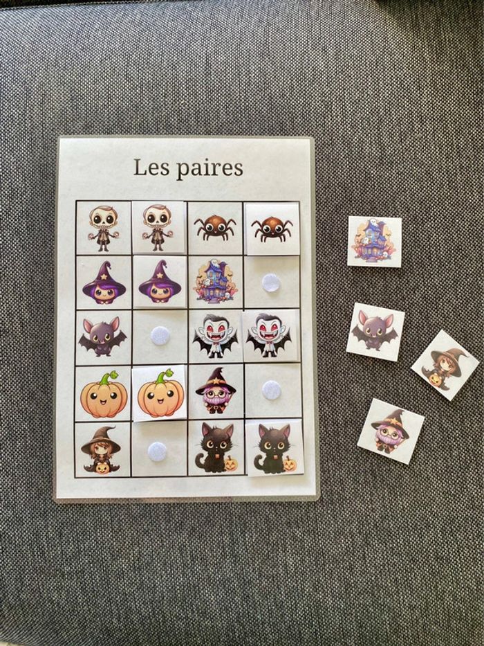 Fiche de type Montessori « les paires » Halloween
