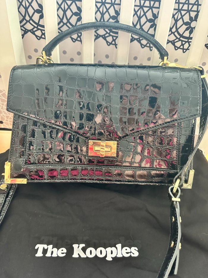 Iconic sac Emily cuir vernis embossé effet crocodile - The Kooples