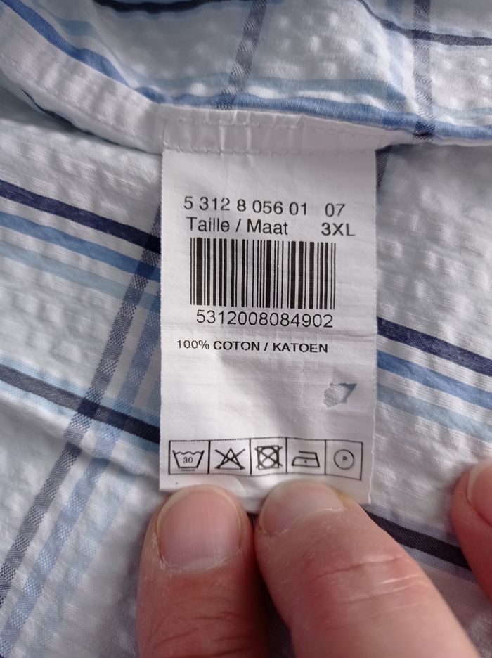 CHEMISE ARMAND THIERY Blanche Rayée Bleue. - photo numéro 5