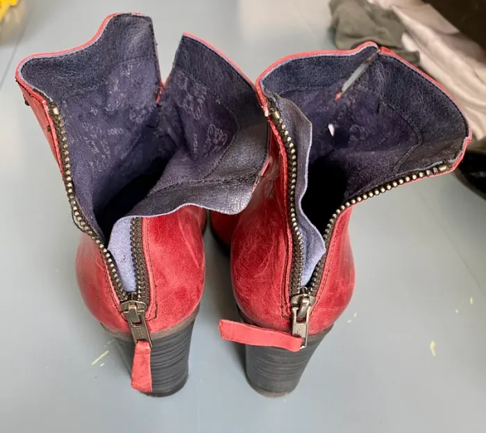 Bottines à talons en cuir rouges Dorking taille 39 - photo numéro 6