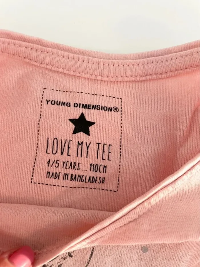 T-shirt rose danseuse young dimension 4-5ans - photo numéro 3