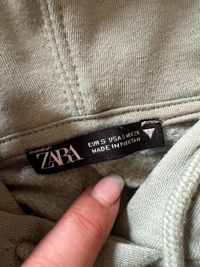 Sweat à capuche kaki - Zara - photo numéro 4