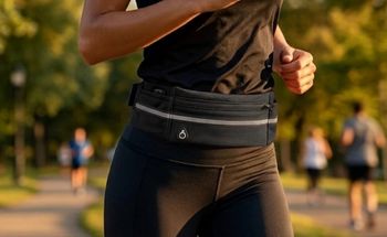 Ceinture de running, neuve noire avec bandes, réfléchissantes et fermeture éclair