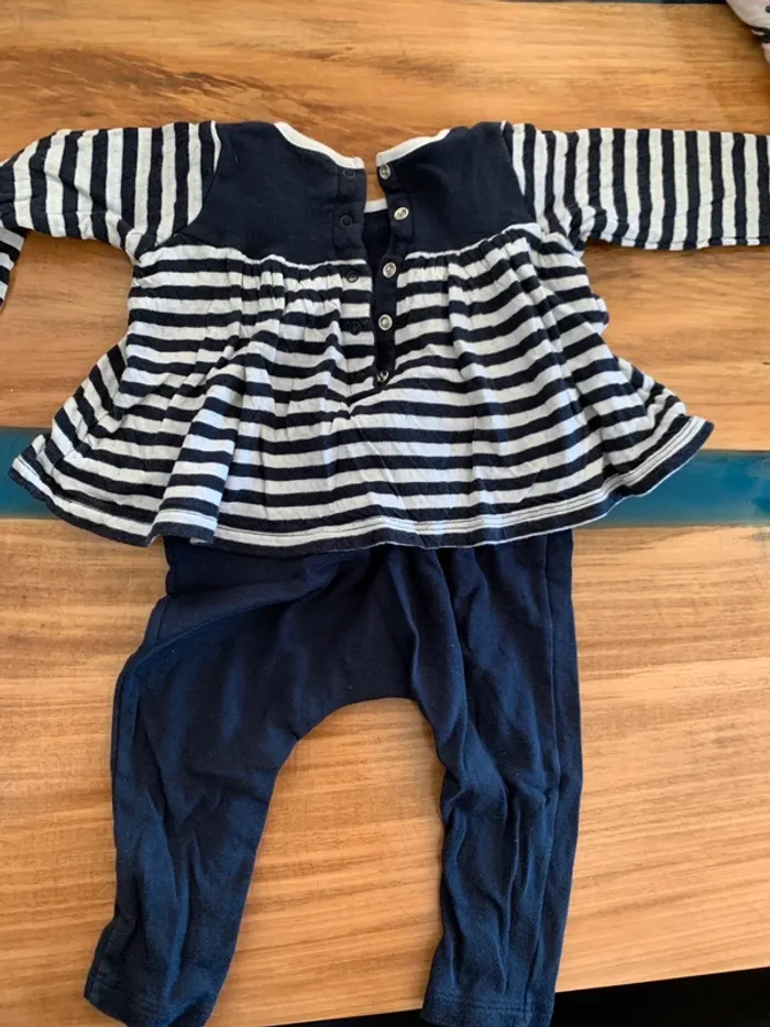 Combinaison marinière petit bateau taille 12 mois - photo numéro 6