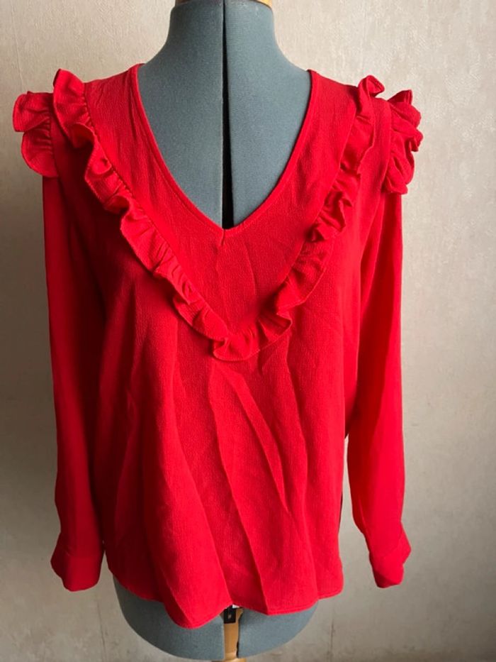 Blouse fluide volants col V T38 - photo numéro 4