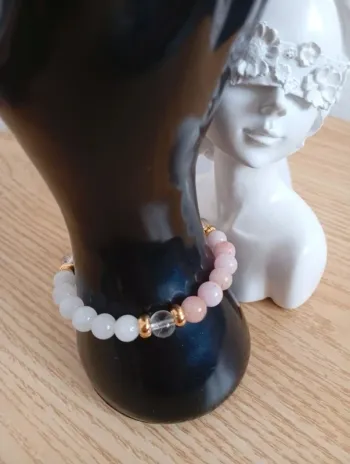 Solde 💝 Pierre de lune quartz Bracelet en pierres naturelles Lithothérapie idée cadeau femme