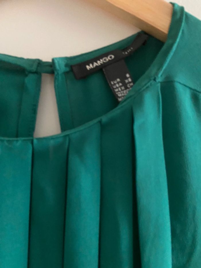 Blouse verte fluide mango manches 3/4 - photo numéro 4