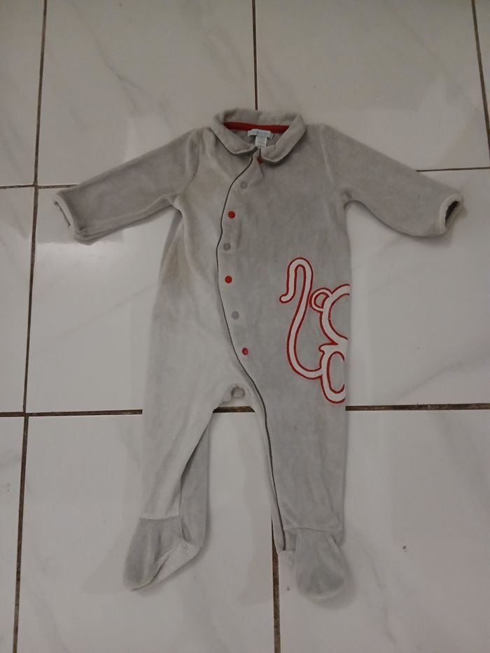Pyjama 1 piece garcon en coton taille 12 mois marque obabi - photo numéro 2